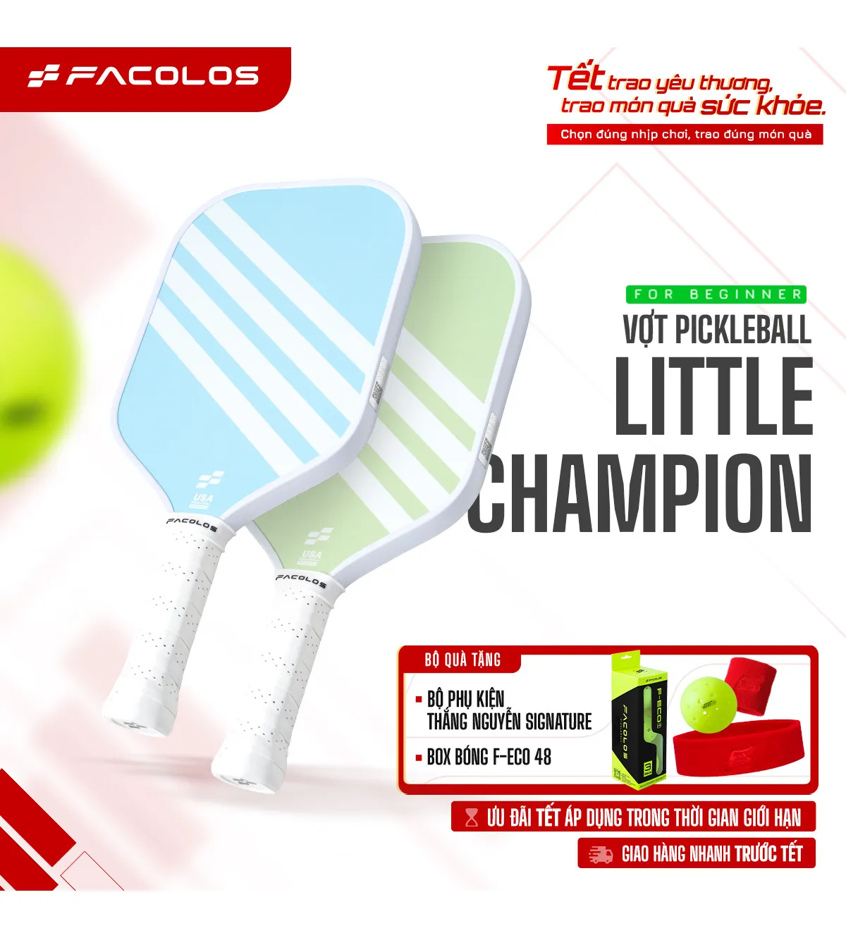 Vợt Pickleball Kids Series – Little Champions (14mm)