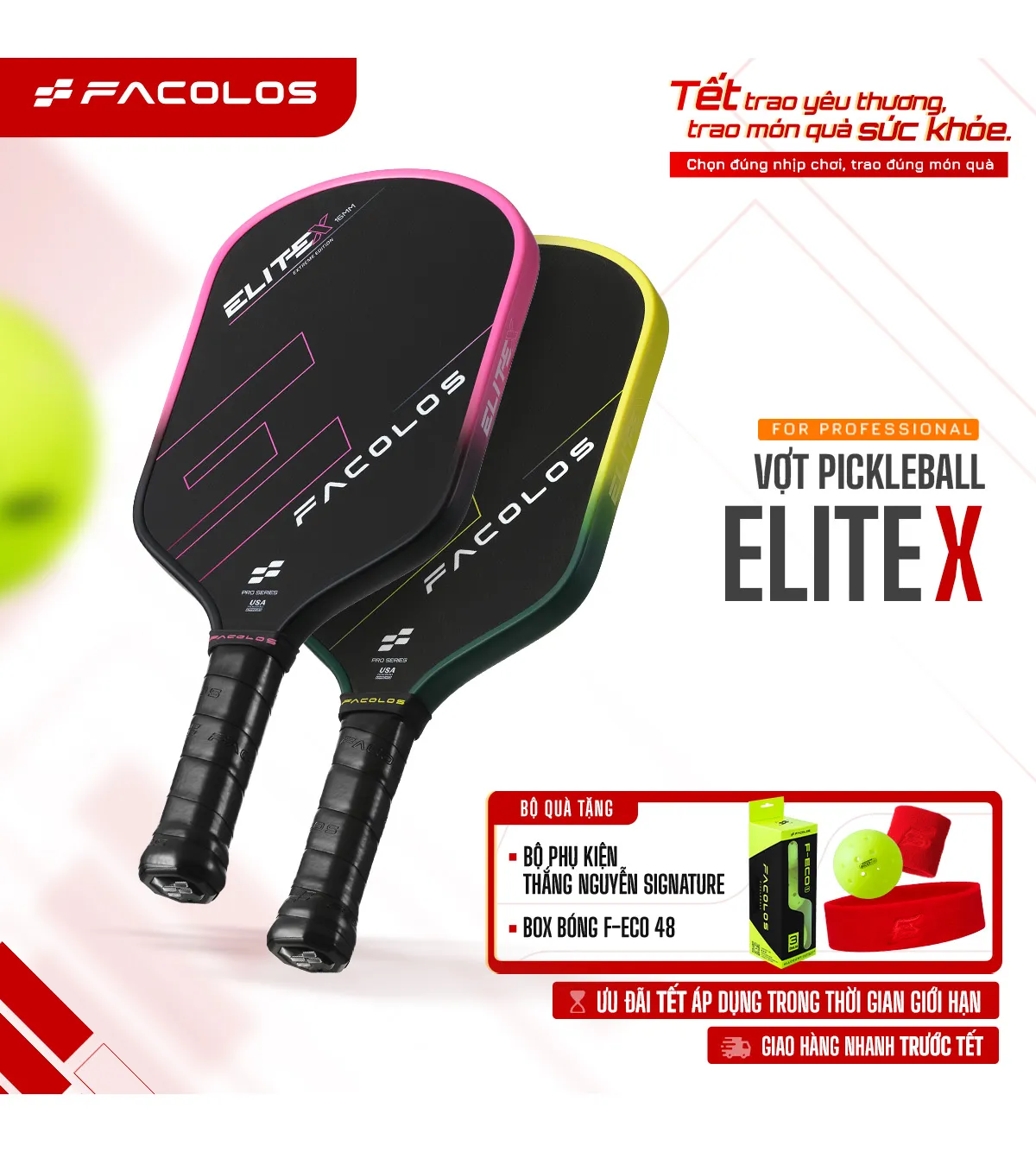 Vợt Pickleball Pro Series – Elite X (14 & 16mm)