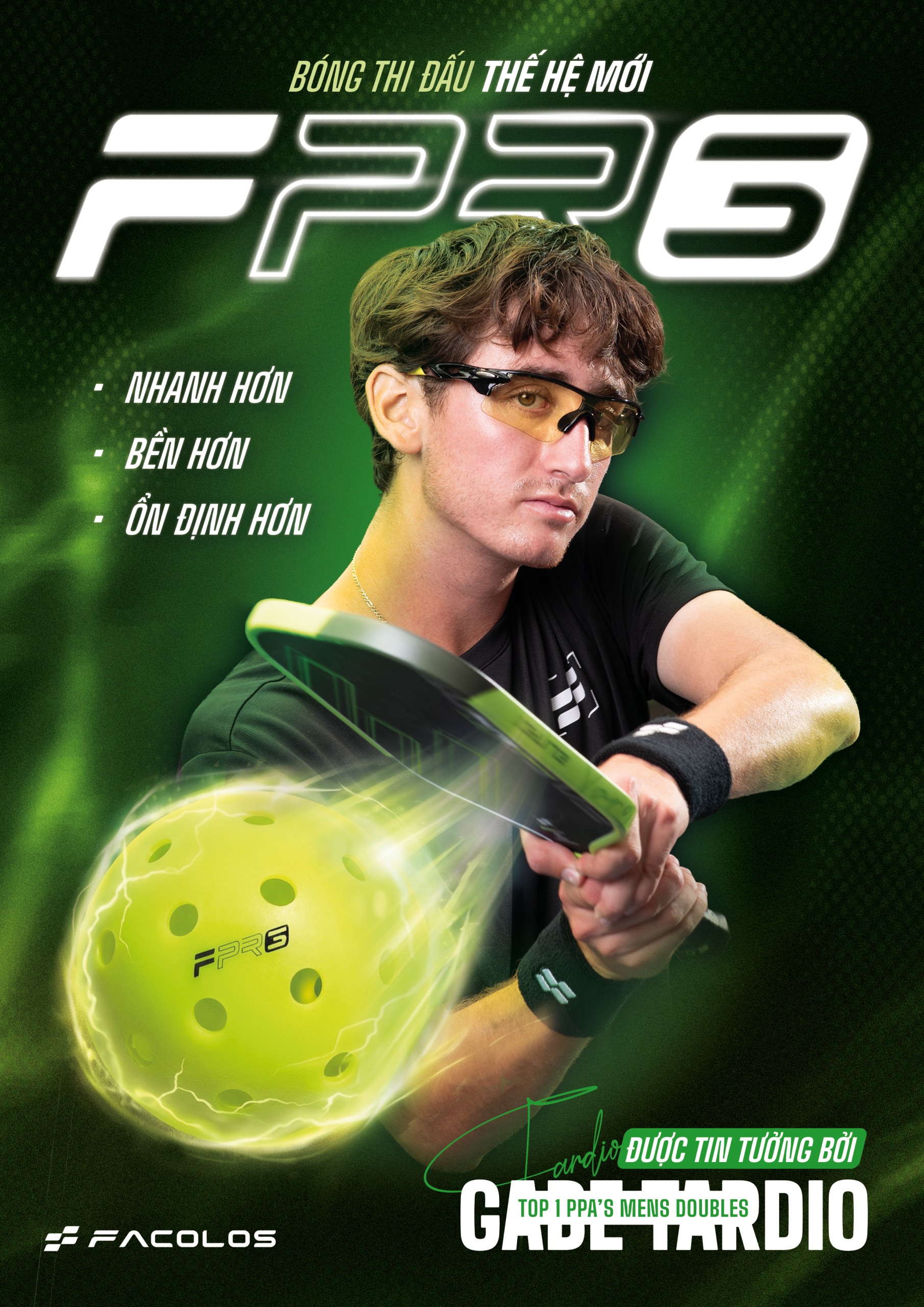 Bộ 3 Bóng Pickleball thi đấu – Facolos F-Pro GEN 3